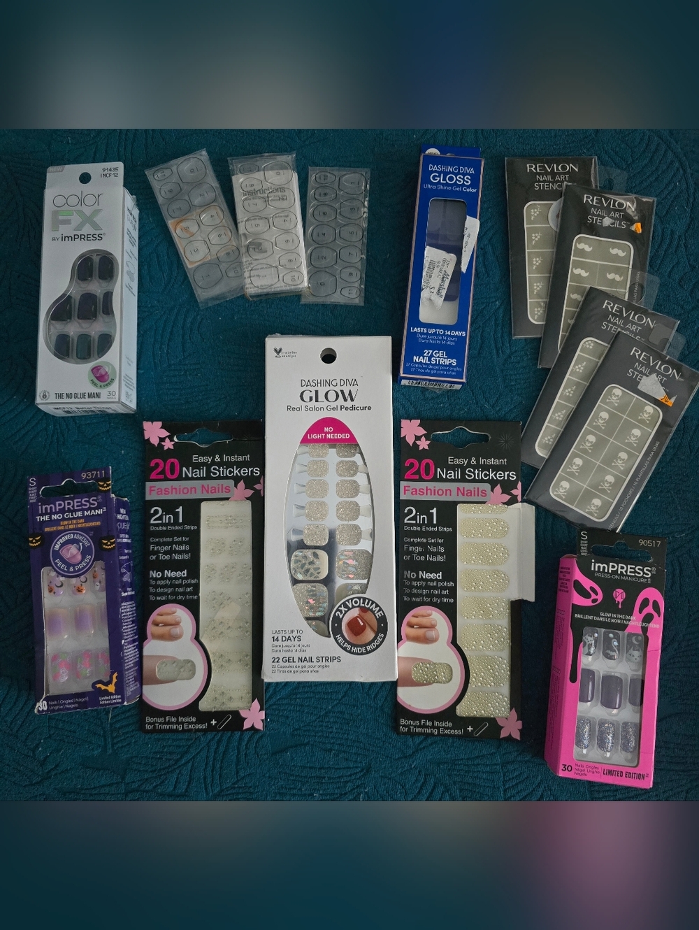 Dashing Diva & ImPress Assorted Nail Strips and Nail Art Stickers - Mixed Colors
